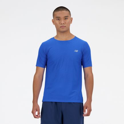 Remera New Balance Hombre Jacquard Azul