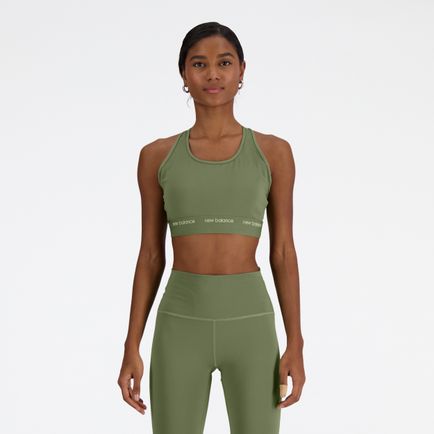 Top New Balance Mujer Sleek Pace Bra Verde