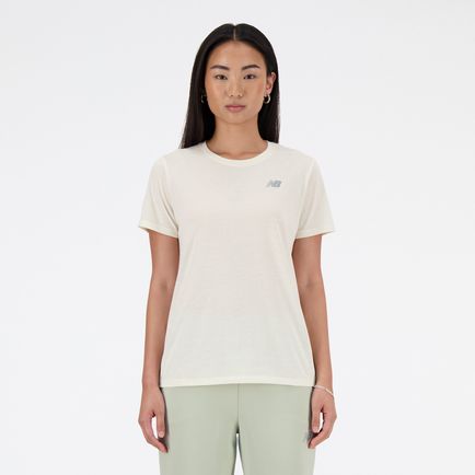 Remera New Balance Mujer Heathertech Beige