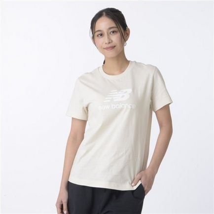 Remera New Balance Mujer Jersey Stacked Beige