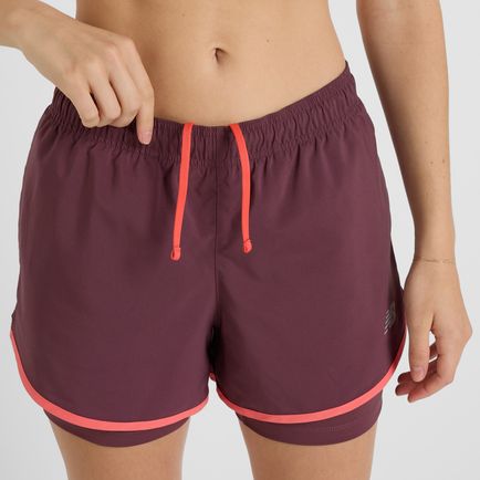 Short New Balance Mujer Sport Essentials 2-In-1 Short 3 Purpura