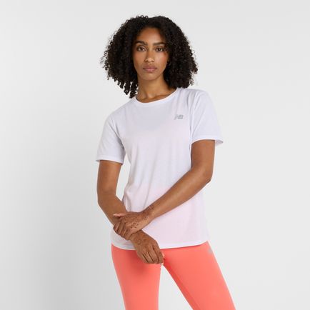 Remera New Balance Mujer Sport Essentials Heathertech T-Shirt Blanco