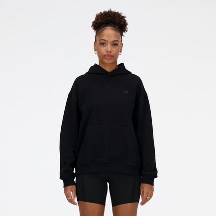 Suéter New Balance Mujer Athletics French Terry Hoodie Negro