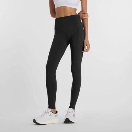 Calza New Balance Mujer Sleek Pocket High Rise Legging Negro