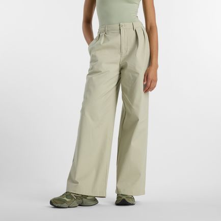 Pantalon New Balance Mujer Boylston Twill Trouser Verde