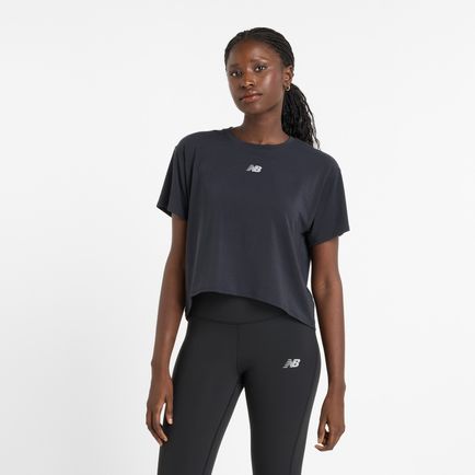 Remera New Balance Mujer Drapey Relaxed T-Shirt Negro