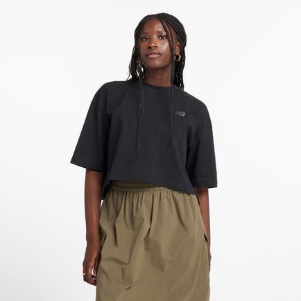 Remera New Balance Mujer Logo Oversized Jersey T-Shirt Negro