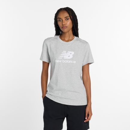 Remera New Balance Mujer Nb Jersey Stacked Logo T-Shirt Gris