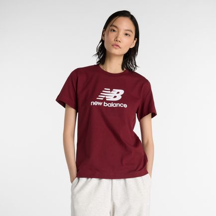 Remera New Balance Mujer Nb Jersey Stacked Logo T-Shirt Bordó